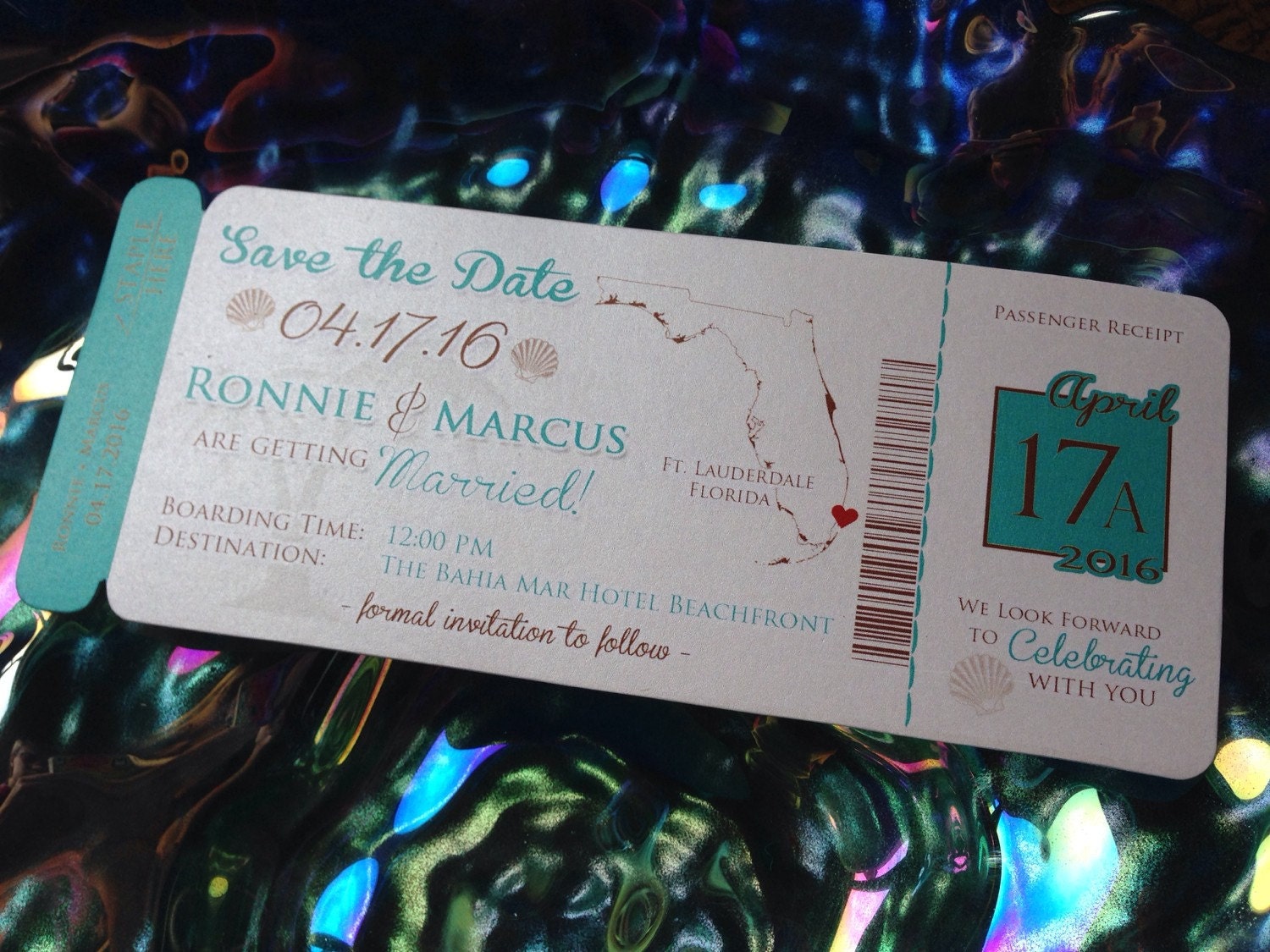 Plane Ticket Savethedate Etsy