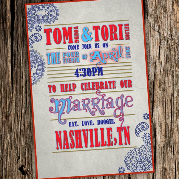 COUNTRY Western Wedding Invitation