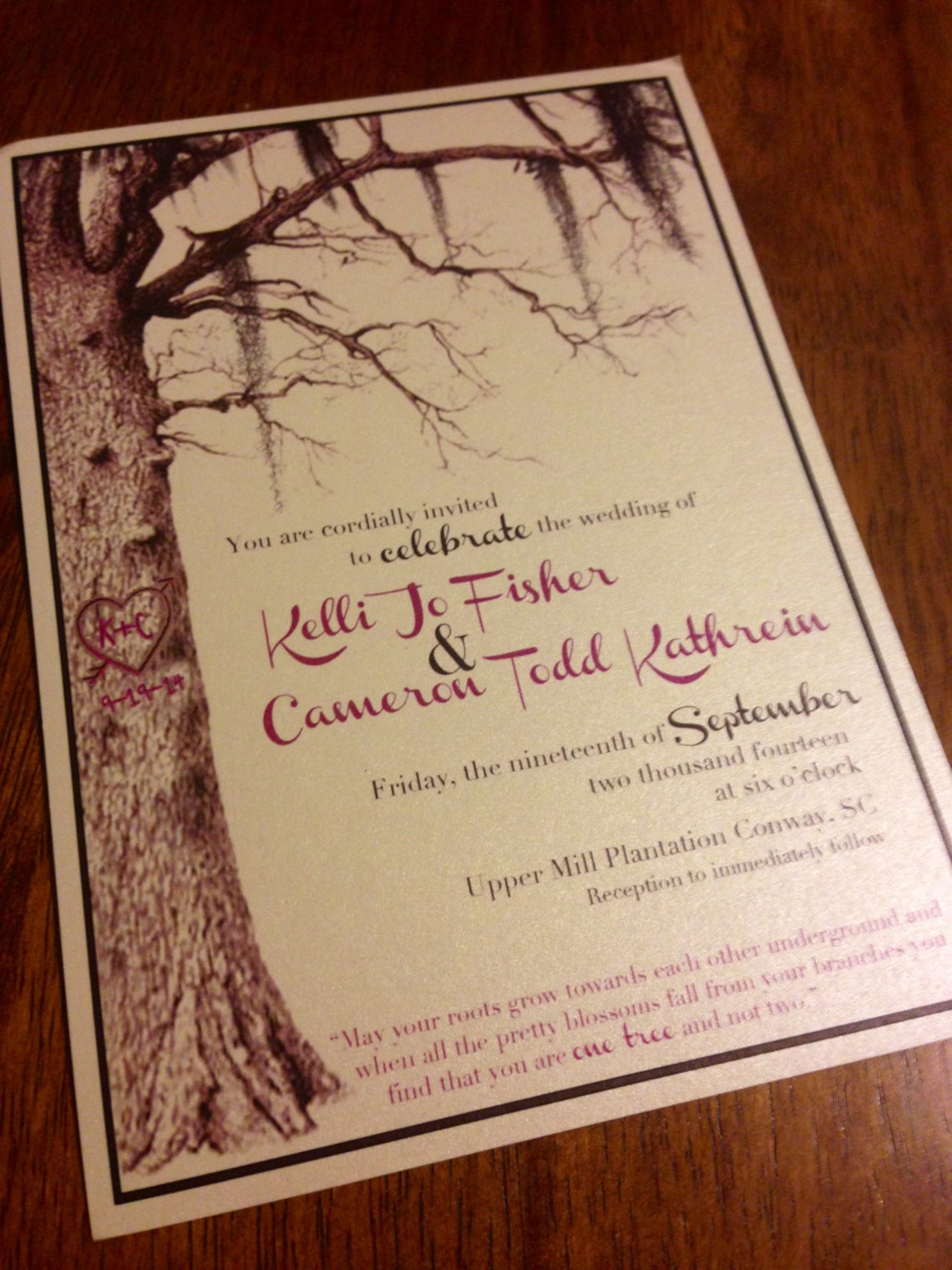 VINTAGE Style Spanish Moss Tree Wedding Invitation Etsy