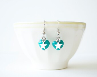 Turquoise heart and star