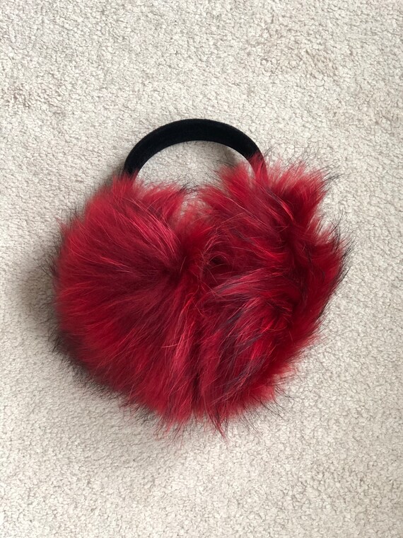 Genuine Fox Fur & Velvet Ear Muffs - Etsy display picture 3
