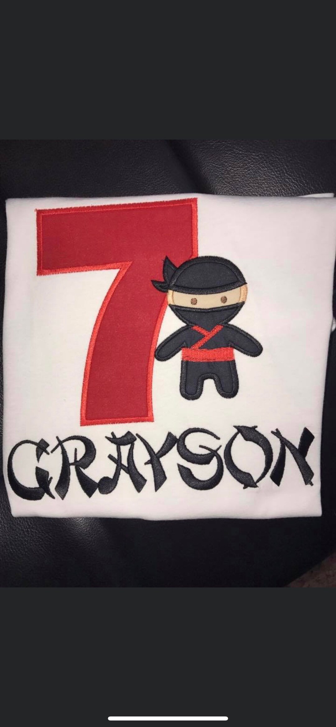 Ninja Embroidered Birthday Shirt With Name and Applique - Etsy
