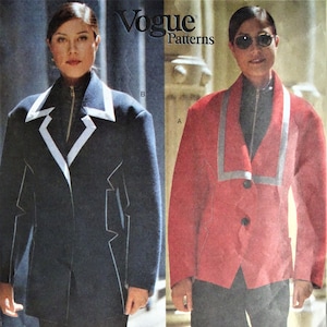 Rare ISSEY MIYAKE Vogue Pattern 1481, Misses&#39; Jackets, 1990s NEVER Cut Still Factory Folded, Size 8-10-12,Vintage Sewing Pattern