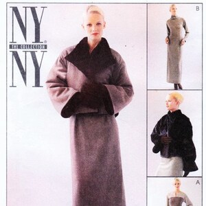 Peut inclure: Un patron de couture pour une longue jupe et une veste avec un col en fourrure. Le patron est de la collection NY et est adaptable aux petites tailles.