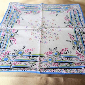 WONDERFUL Vintage Hanky,Colorful Art Deco Design Hanky, Flowers,Frame It, Decorative Mid Century Hankies, Collectible Hankies