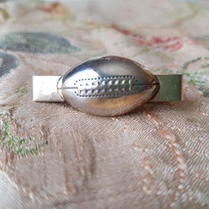 FOOTBALL 1950s Vintage Tie Clip, Gold Tone Metal Tie Bar,Mid Century Tie Clips, Mens Suit Accessories, Wedding Gifts, Gift For Him