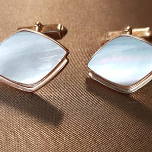 50s Stylish CUFFLINKS Mid Century Links,Mens Cuff Links,Modernist Atomic Style,Gentlemens Cufflinks, Gold Tone, M of P,Men&#39;s Vintage Jewelry