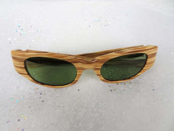 RARE Wood Grain Vintage Sunglasses, Tone-Ray Sun … - image 5