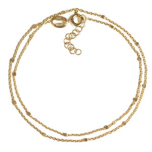 Pulsera de doble vuelta, joyería minimalista de oro, pulsera delicada con capas, regalo para ella