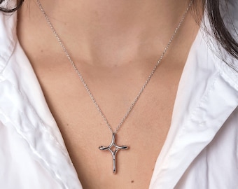 Confirmation Gift Cross Necklace, Religious Jewelry, Religious Gifts, Silver Cross Pendant,  N271-21