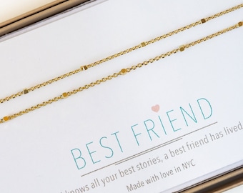 Friendship Gift – Minimal BFF Bracelet, Gold Vermeil Friendship Jewelry, Gift for Her