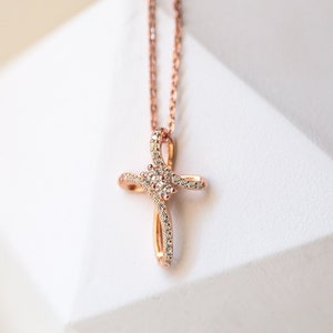 Cross Necklace, First Communion, Confirmation Gift, Womens Cross Pendant, Religious Gifts, N564-26