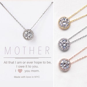 Necklace for Mom, Gifts For Mom, Gift for Mom, Crystal Pendant Necklace, N398-12