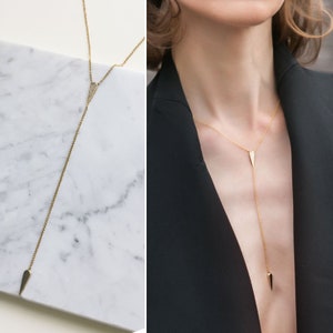 Crystal Necklace, Lariat Necklace, Y Necklace, Dainty Necklace,  N336