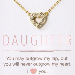 Collana a forma di cuore per figlia, regalo per figlia dalla mamma, gioielli per mia figlia, regalo per nuora, regali per figlia, N284-11
