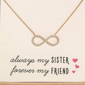 Sister Infinity Necklace, Sisters Gift, Gifts for Sister, Sister Jewelry, Big Sister Necklace Gift, Little Sister Necklace Gift