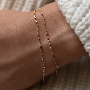 Dainty Bead Bracelet, Minimalist Gold Jewelry, Layering Bracelet, Gift for Her