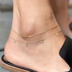 Anklet, Gold Anklet, Boho Jewelry, Chain Anklet,  ANK044