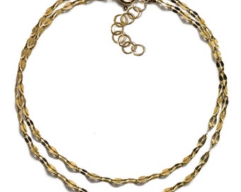 Conjunto de pulseras de oro en capas, joyería minimalista, pulsera delicada, regalo para ella
