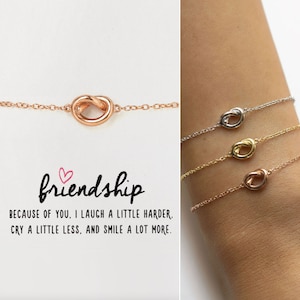 Bracciale con nodo d&#39;amore per la migliore amica, regalo per la migliore amica, braccialetto dell&#39;amicizia, regali per le amiche, braccialetto per la migliore amica, regalo per la migliore amica