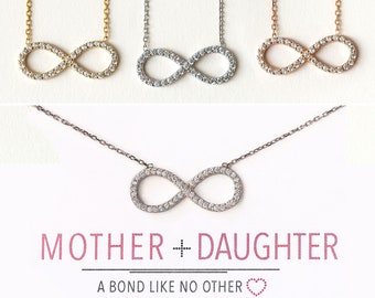 Mothers Day Gift, Gifts For Mom, Gift Mother Daughter Necklace, Gift for Mom, Mom Gift, Mom Necklace, Infinity Necklace, N303-15