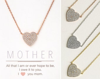 Mothers Day Gift, Gifts For Mom, Gift for Mom, Mom Gift, Mothers Necklace, Gift For Her, Mom Jewelry, Heart Necklace, N302-12
