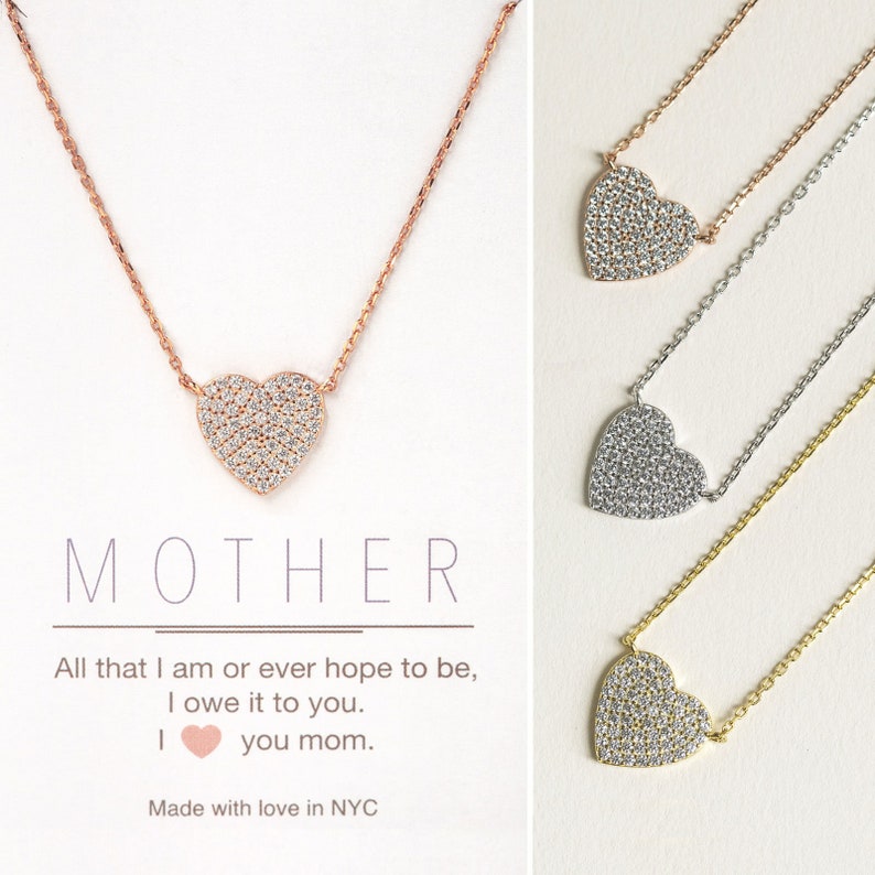 Mothers Day Gift, Gifts For Mom, Gift for Mom, Mom Gift, Mothers Necklace, Gift For Her, Mom Jewelry, Heart Necklace, N302-12 image 1