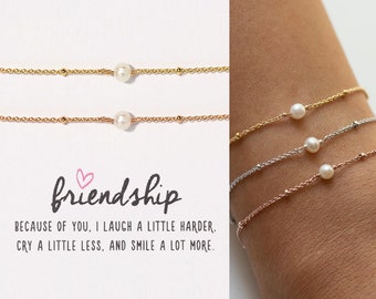 Gifts for Friends, Best Friend Bracelet, Best Friend Birthday Gifts, Pearl Bracelet