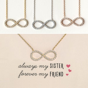 Sister Infinity Necklace, Sisters Gift, Gifts for Sister, Sister Jewelry, Big Sister Necklace Gift, Little Sister Necklace Gift