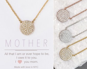 Mothers Day Gift, Gifts For Mom, Gift Mom Necklace, Mom Jewelry, Gift For Her, Crystal Necklace,  N305-12