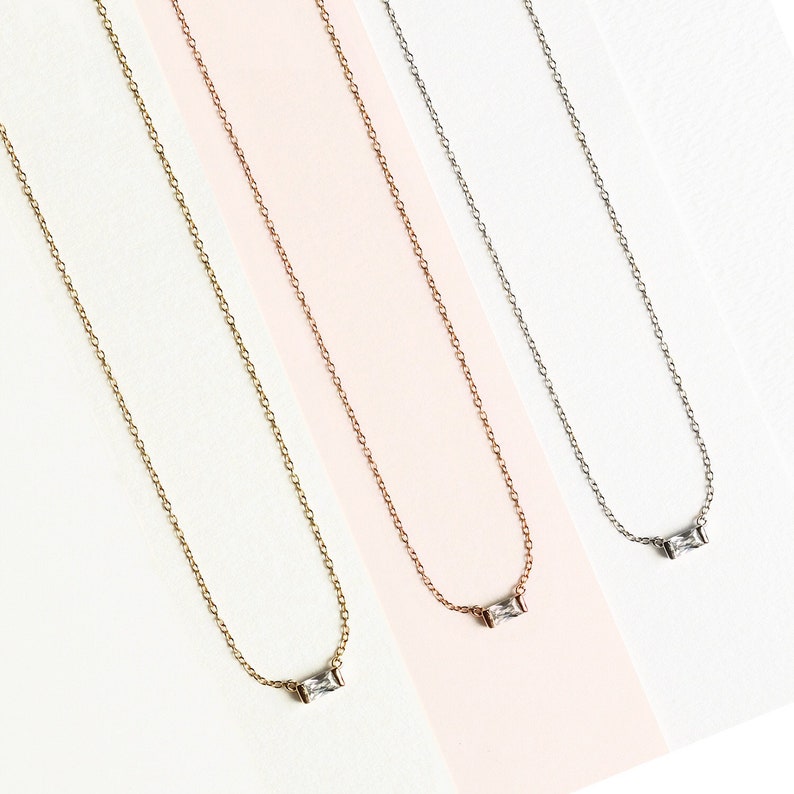 N283-G-13,Graduation Gifts Baguette Necklace Friend Gift Gifts for Friends Best Friend Necklace