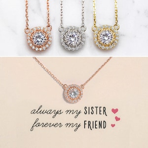 Schwester Geschenke, Schwester Halskette, Geschenke für Schwester, Schwester Schmuck, N562-16