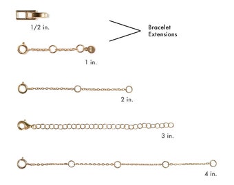Extension, Necklace Extender, Bracelet Extender in Silver, Rose Gold, and Gold