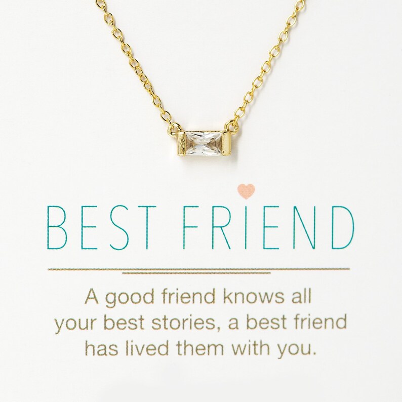 N283-G-13,Graduation Gifts Baguette Necklace Friend Gift Gifts for Friends Best Friend Necklace