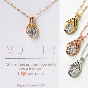 Mothers Day Gift, Gifts For Mom, Mom Gift, Mom Necklace, Gift for Mom, Gold Necklace, Pendant Necklace, N314-12 image 1