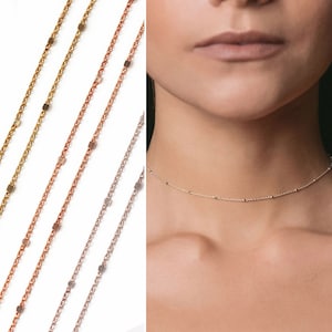 Choker Necklace, Chain Necklace, Gold Choker, Dainty Choker, N044