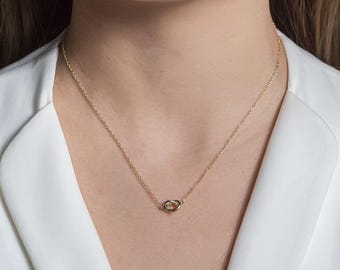 Love Knot Necklace, Dainty Minimalist Pendant, Everyday Layering Jewelry, Gift for Her