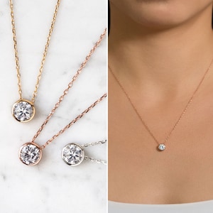 Dainty Necklace, Crystal Necklace, Pendant Necklace, Rose Gold Necklace,  N399