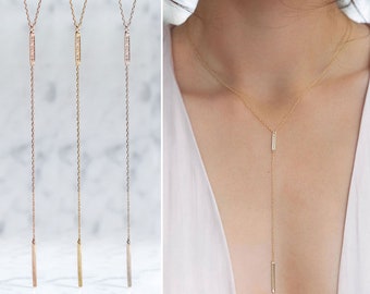 Lariat Necklace, Dainty Necklace, Silver Necklace, Long Necklace, Y Necklace, N250