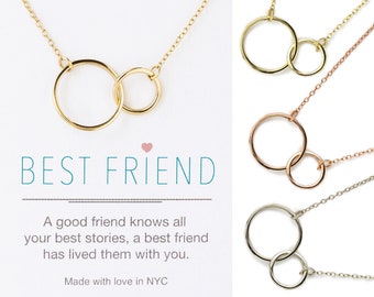 Best Friend Birthday Gifts, Friendship Necklace, Friendship Gift, Interlocking Circle Necklace, N317-13