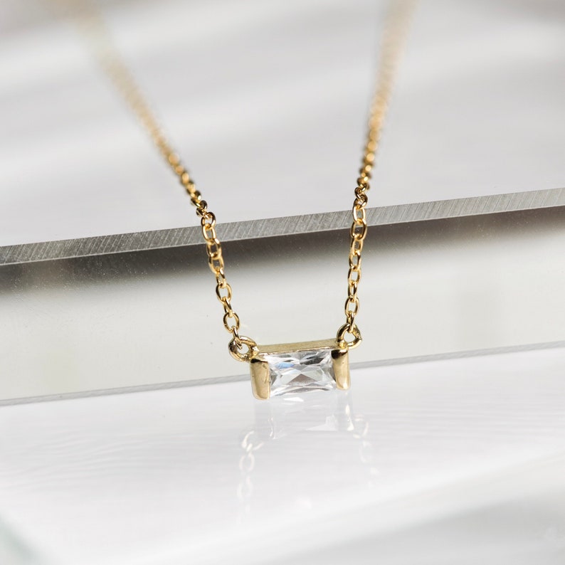 N283-G-13,Graduation Gifts Baguette Necklace Friend Gift Gifts for Friends Best Friend Necklace