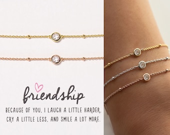 Best Friend Gifts, Friendship Bracelet, Friend Gift, Solitaire Bracelet, B040-32