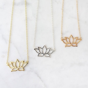 Lotus Necklace,  Dainty Necklace, Pendant Necklace, Lotus Flower Necklace - N277