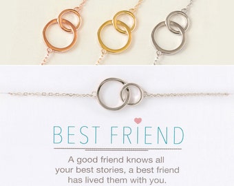 Best Friend Gift,Friendship Bracelet, Gifts for Friends, Best Friend Bracelet, Interlocking Circle Bracelet