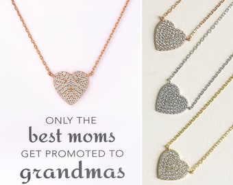 Mothers Day Gift, Gift For Grandma, Grandmother Gift, Birthday Gift, Crystal Heart Necklace