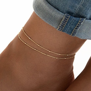 Anklet, Gold Anklet, Boho Jewelry, Chain Anklet,  ANK045