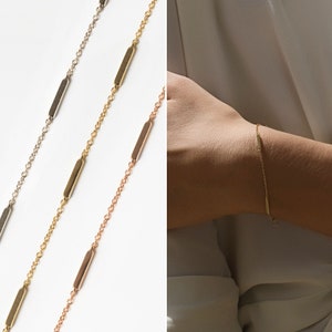 Silver Bracelet, Dainty Bracelet, Stackable Bracelets, Bar Bracelet,  B211