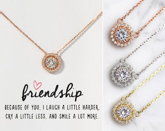 Best Friend Gifts, Friend Gift, Best Friend Necklace, Friendship Jewelry, Solitaire Pendant Necklace