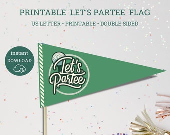Par-Tee Golf Flags, Golf Birthday Party,  Golfing Party, Print at home party decor, Small Golf Flags, Let's ParTee Flag, Lets ParTee