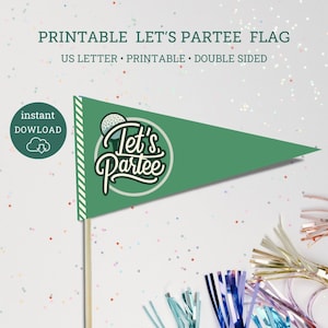 Par-Tee Golf Flags, Golf Birthday Party,  Golfing Party, Print at home party decor, Small Golf Flags, Let&#39;s ParTee Flag, Lets ParTee